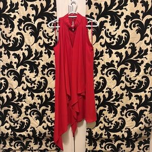 Elegant Red Sleeveless Dress